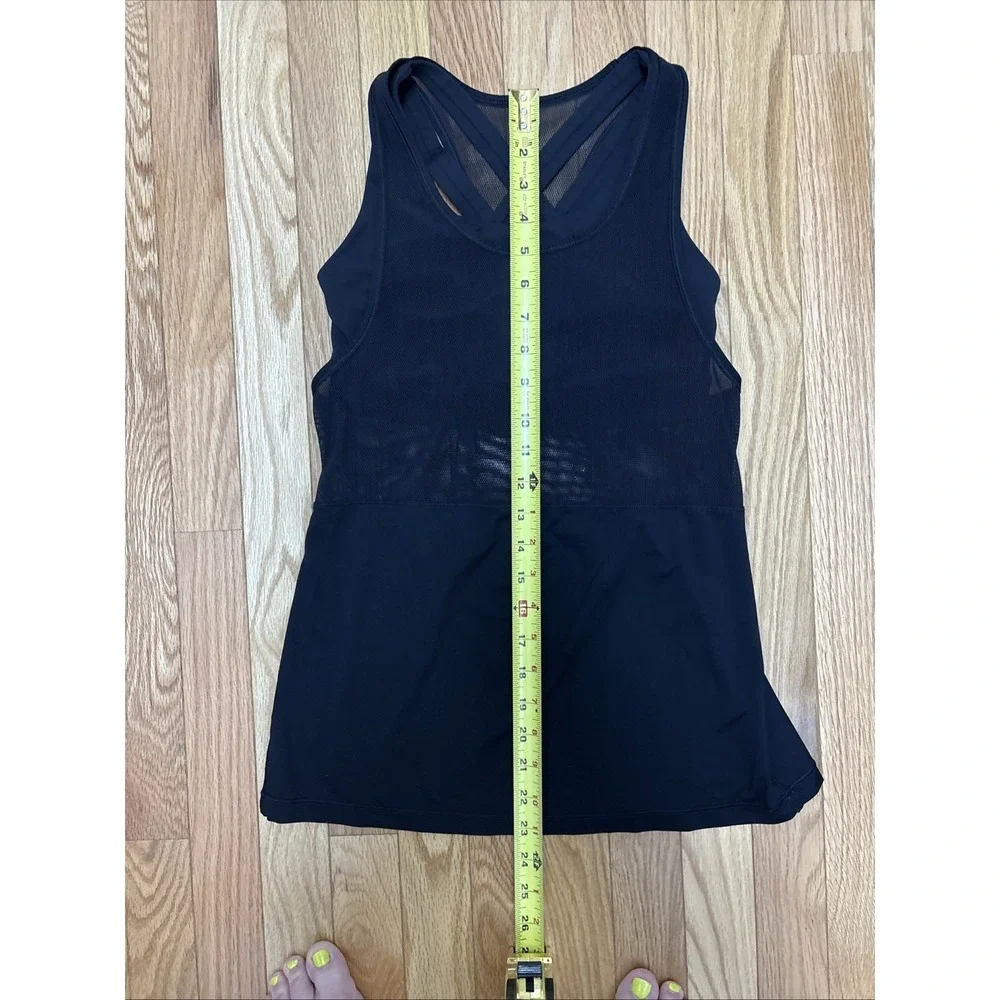 Lululemon Running In The City Tank Mesh Built In Bra Black Women's Racerback Top